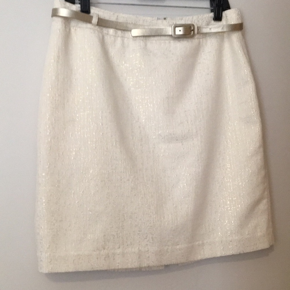 Creamy white and gold pencil skirt